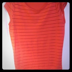 Red sheer stripe tee